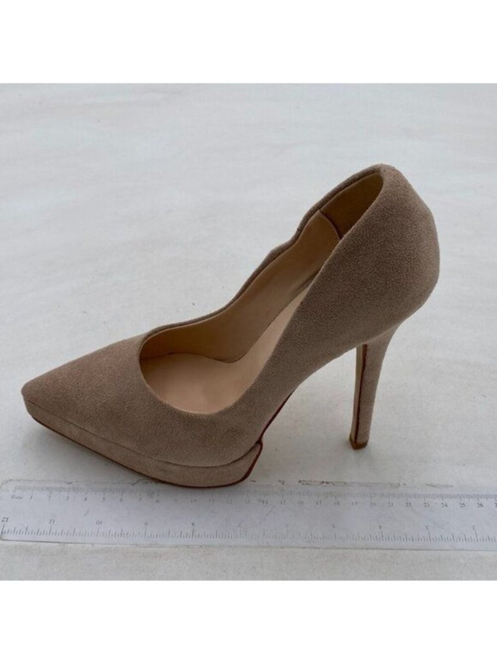 XYD Nude Pointed Toe High Heels Platform Pumps Formal Event Evening Dressy Shoes